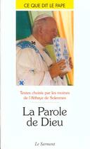 Couverture du livre « La parole de dieu » de Jean-Paul Ii aux éditions Jubile