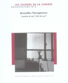 Couverture du livre « Bruxelles l'europeenne - cahiers de la cambre architecture n 5 » de  aux éditions Lettre Volee