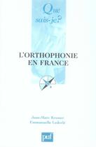 Couverture du livre « L'orthophonie en France (5e édition) » de Kremer Jean-Marc / L aux éditions Que Sais-je ?