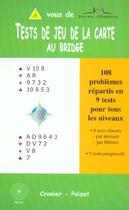 Couverture du livre « Tests de jeu de la carte au bridge » de  aux éditions Pole
