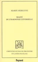 Couverture du livre « Traite de l'harmonie universelle, 1627 » de Marin Mersenne aux éditions Fayard