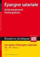 Couverture du livre « Épargne salariale ; intéressement, participation » de  aux éditions Liaisons