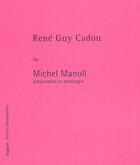 Couverture du livre « René Guy Cadou » de Michel Manoll aux éditions Seghers