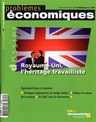 Couverture du livre « PROBLEMES ECONOMIQUES ; Royaume-uni, l'héritage travailliste » de  aux éditions Documentation Francaise