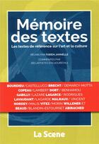 Couverture du livre « Mémoire de textes ; les textes de référence sur l'art et la culture » de Fabien Jannelle aux éditions M Medias