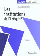 Couverture du livre « Institutions de l'antiquite » de Jean Gaudemet aux éditions Lgdj