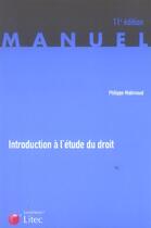 Couverture du livre « Introduction a l'etude du droit » de Philippe Malinvaud aux éditions Lexisnexis