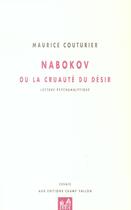 Couverture du livre « Nabokov ou la cruaute du desir » de Maurice Couturier aux éditions Champ Vallon