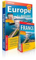 Couverture du livre « Europe 1/800.000 + gratuit carte france (atlas rou » de  aux éditions Expressmap