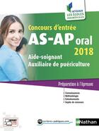 Couverture du livre « Concours d'entrée AS-AP ; oral (édition 2018) » de  aux éditions Nathan
