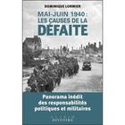 Couverture du livre « Mai-juin 1940 : les causes de la défaite » de Lormier Dominique aux éditions Alisio