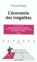 Couverture du livre « L'économie des inégalités » de Thomas Piketty aux éditions La Decouverte