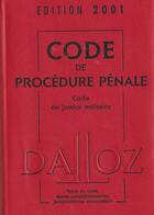 Couverture du livre « Code de procedure penale 2001 » de  aux éditions Dalloz