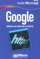 Couverture du livre « Google » de  aux éditions Micro Application