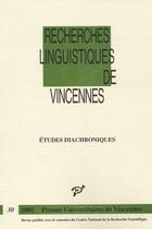 Couverture du livre « Études diachroniques » de  aux éditions Pu De Vincennes