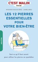 Couverture du livre « C'est malin poche : les 12 pierres essentielles pour votre bien-être » de Daniel Briez et Wydiane Khaoua-Briez aux éditions Leduc