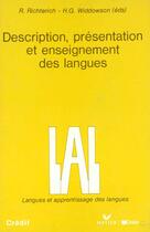 Couverture du livre « Description, presentation et enseignement des langues - livre » de Widdowson/Richterich aux éditions Didier