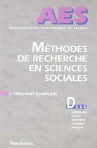 Couverture du livre « Meth.recher.sciences sociales » de Freyssinet-Dominjon aux éditions Lgdj