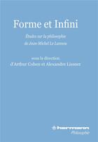 Couverture du livre « Forme et infini ; études sur la philosophie de Jean-Michel Le Lannou » de  aux éditions Hermann