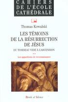 Couverture du livre « Temoins de la resurrection de jesus n51 » de Kowalski T aux éditions Parole Et Silence