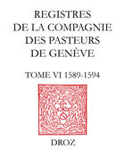 Couverture du livre « Registres de la compagnie des pasteurs de geneve » de  aux éditions Librairie Droz