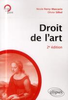 Couverture du livre « Droit de lart, 2e edition » de Ferry-Maccario aux éditions Ellipses