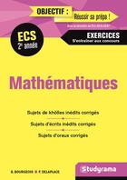 Couverture du livre « Mathématiques ; ECS 2e année » de Benedicte Bourgeois et Francois Delaplace aux éditions Studyrama