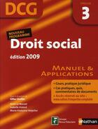 Couverture du livre « DCG ; droit social ; épreuve 3 ; manuel & applications (édition 2009) » de Lhuilier Gilles aux éditions Nathan