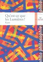 Couverture du livre « Qu'est-ce que les Lumières ? » de Emmanuel Kant aux éditions Hatier