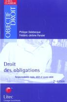 Couverture du livre « Droit des obligations responsabilite civile, delit et quasi-delit » de Frederic-Jerome Pansier aux éditions Lexisnexis