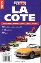 Couverture du livre « La cote de l'automobile de collection (édition 2019) » de  aux éditions Edifree
