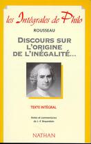 Couverture du livre « Int phil 17 discours inegalite » de Rousseau/Braunstein aux éditions Nathan