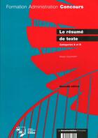 Couverture du livre « Resume de texte categories a et b » de Gourmelin aux éditions Documentation Francaise