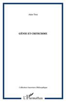Couverture du livre « Genie et criticisme » de Alain Tirzi aux éditions Editions L'harmattan