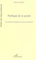 Couverture du livre « Poetique de la parole » de Daniel Leduc aux éditions L'harmattan