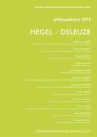 Couverture du livre « Hegel - Deleuze ; philosophique 2012 » de Presses Universitaires De Franche-Comté aux éditions Pu De Franche Comte