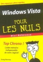 Couverture du livre « Windows vista pour les nuls » de Greg Harvey aux éditions First Interactive