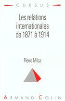 Couverture du livre « Les Relations Internationales De » de Pierre Milza aux éditions Armand Colin