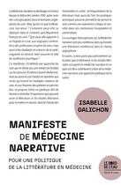 Couverture du livre « Manifeste de Médecine narrative : Pour une politique de la littérature en médecine » de Isabelle Galichon aux éditions Bord De L'eau