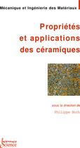 Couverture du livre « Propriétés et applications des céramiques » de Francois/Boch aux éditions Hermes Science Publications