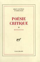 Couverture du livre « Poésie critique t.2 » de Jean Cocteau aux éditions Gallimard