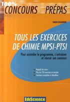 Couverture du livre « Tous exercices ; chimie mpsi-ptsi » de Simon Beaumont aux éditions Ediscience