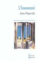 Couverture du livre « L'Innomme » de Ante Popovski aux éditions Esprit Des Peninsules