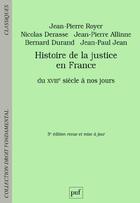Couverture du livre « Histoire de la justice en France (4e édition) » de Jean-Pierre Royer aux éditions Puf