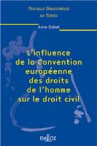 Couverture du livre « L'influence de la Convention européenne des droits de l'homme sur le droit civil - Tome 15 » de Anne Debet aux éditions Dalloz