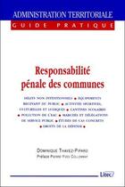 Couverture du livre « Responsabilité pénale des communes » de Pipard-Thavez aux éditions Lexisnexis