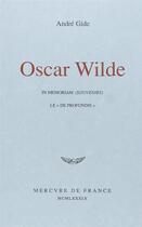 Couverture du livre « Oscar Wilde » de Andre Gide aux éditions Mercure De France