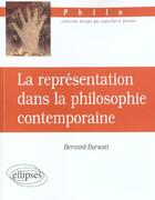 Couverture du livre « Representation dans la philosophie contemporaine (la) » de Bernard Barsotti aux éditions Ellipses