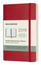 Couverture du livre « Agenda semainier poche rouge souple (édition 2019) » de  aux éditions Moleskine