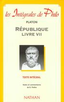 Couverture du livre « Int phil 16 republiq livre vii » de Platon/Piettre aux éditions Nathan